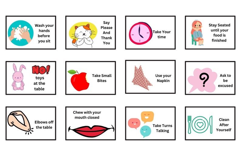 Editable Table Manners Table Manners Table Manners Etiquette Habit