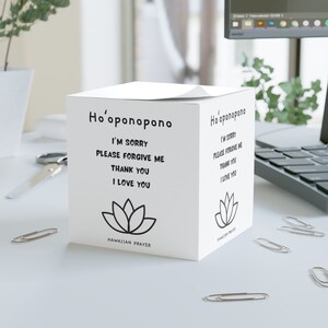 Ho'ponopono prayer, Sticky Notes, Ho'ponopono Note Cube, Paper Sticky Note, Office Gift, Graduation Gift, Self Care, Hawaiian Prayer, Mantra