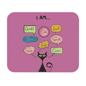 Cat Gift for Cat Lover, Cat Affirmations Mousepad, Office Gift, Mouse Pad Rectangle, Home Office, Cat Lover, Cat Mouse Pad, office mousepad