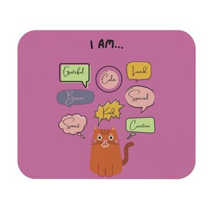 Cat Affirmations Mousepad, Office Gift, Mouse Pad (Rectangle), Home Office, Personalized Mouse Pad, Desk Pad, Cute Mousepad, Cat Lover Gift