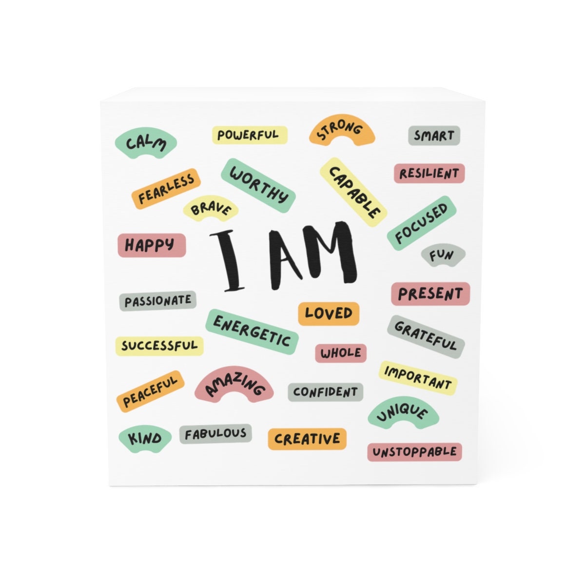 Affirmation Sticky Notes, Inspirational Note Cube, Affirmations Paper
