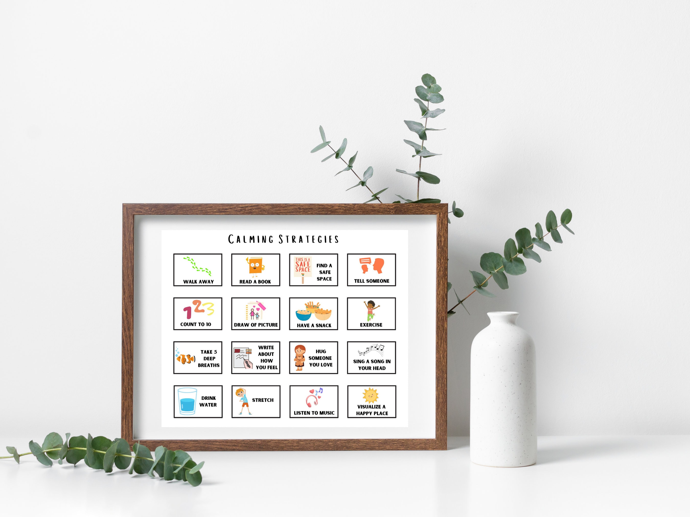 Calming Down Strategies Poster Calm Down Chart Coping Skills Poster ...