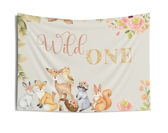 Waldhintergrund, Erster Geburtstag Hintergrund, Wald 1. Geburtstag Kulisse, Wild One Woodland Dekor, Geburtstagsbanner, Waldgeburtstag