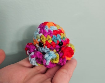 Mini Crochet Octopus Plush - Rainbow - Octopus Amigurumi