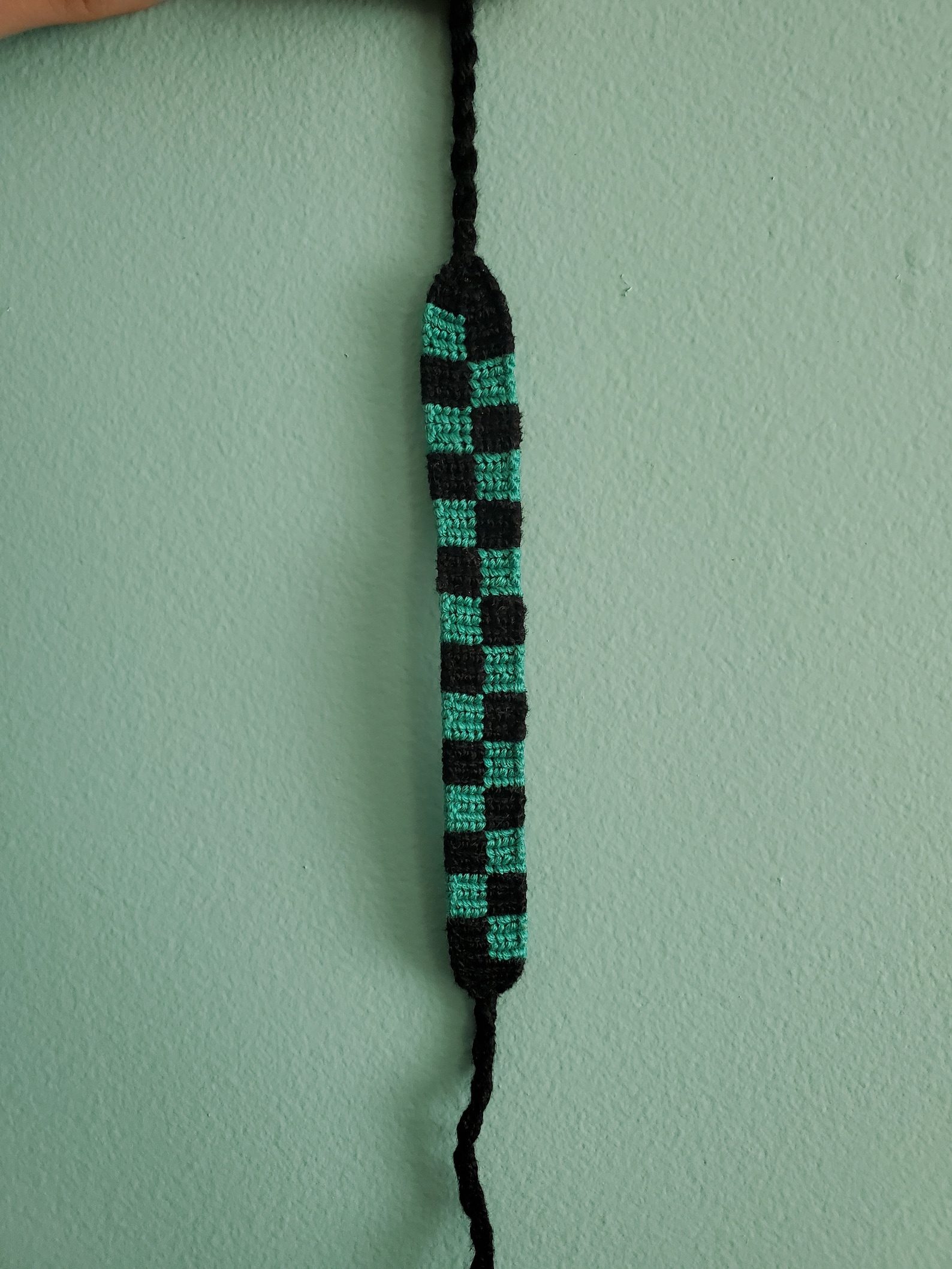 Green and Black Checkered Handmade Alpha String Friendship Bracelet ...