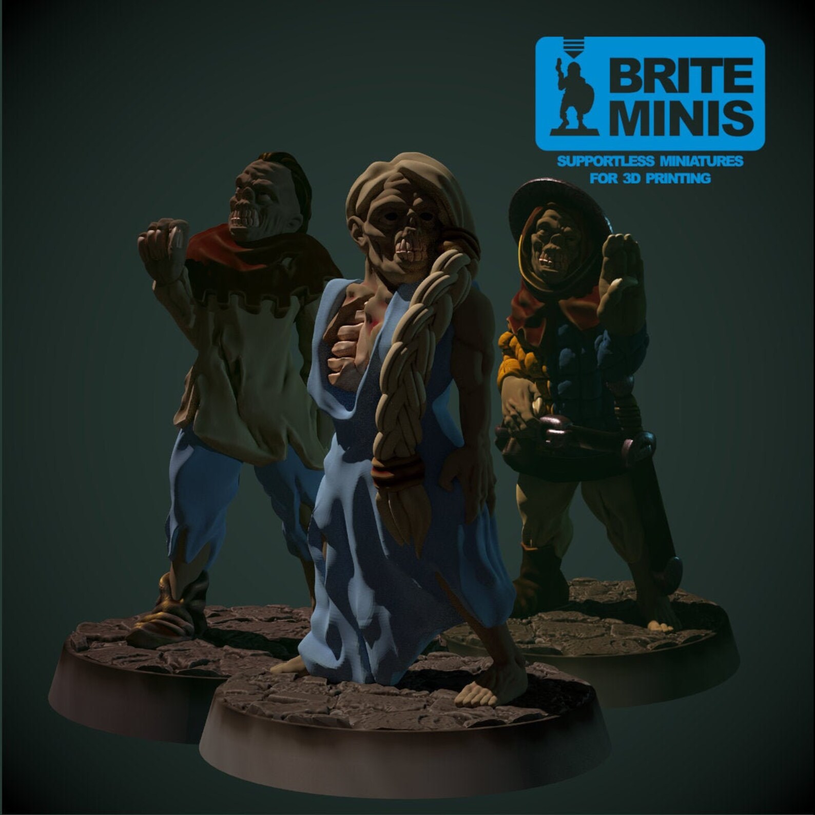 Zombies 3d Resin Printed 28mm Scale Miniature for | Etsy
