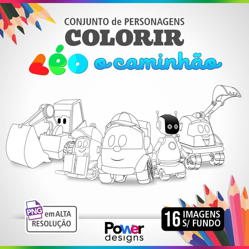 L??o the Truck Coloring Digital Archive Etsy