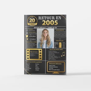 Livre d'Or Personnalisé 20 ans - Retour en 2005 - Affiche Souvenir Année de Naissance - Anniversaire 20 ANS - 100 Pages Vierges