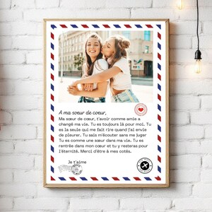Póster personalizado "Para mi hermana" con foto: un regalo conmovedor para tu mejor amiga o hermana.