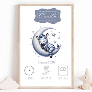 Póster de pared para habitación de niños, decoración de bebé, póster de nacimiento de bebé, nombre de familia personalizado, fecha, peso, altura y hora