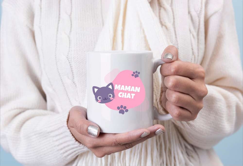 Mug Pour Toute Occasion à Offrir Maman Chat d'amour Cadeau Original Les Propriétaires de Chats, Idée