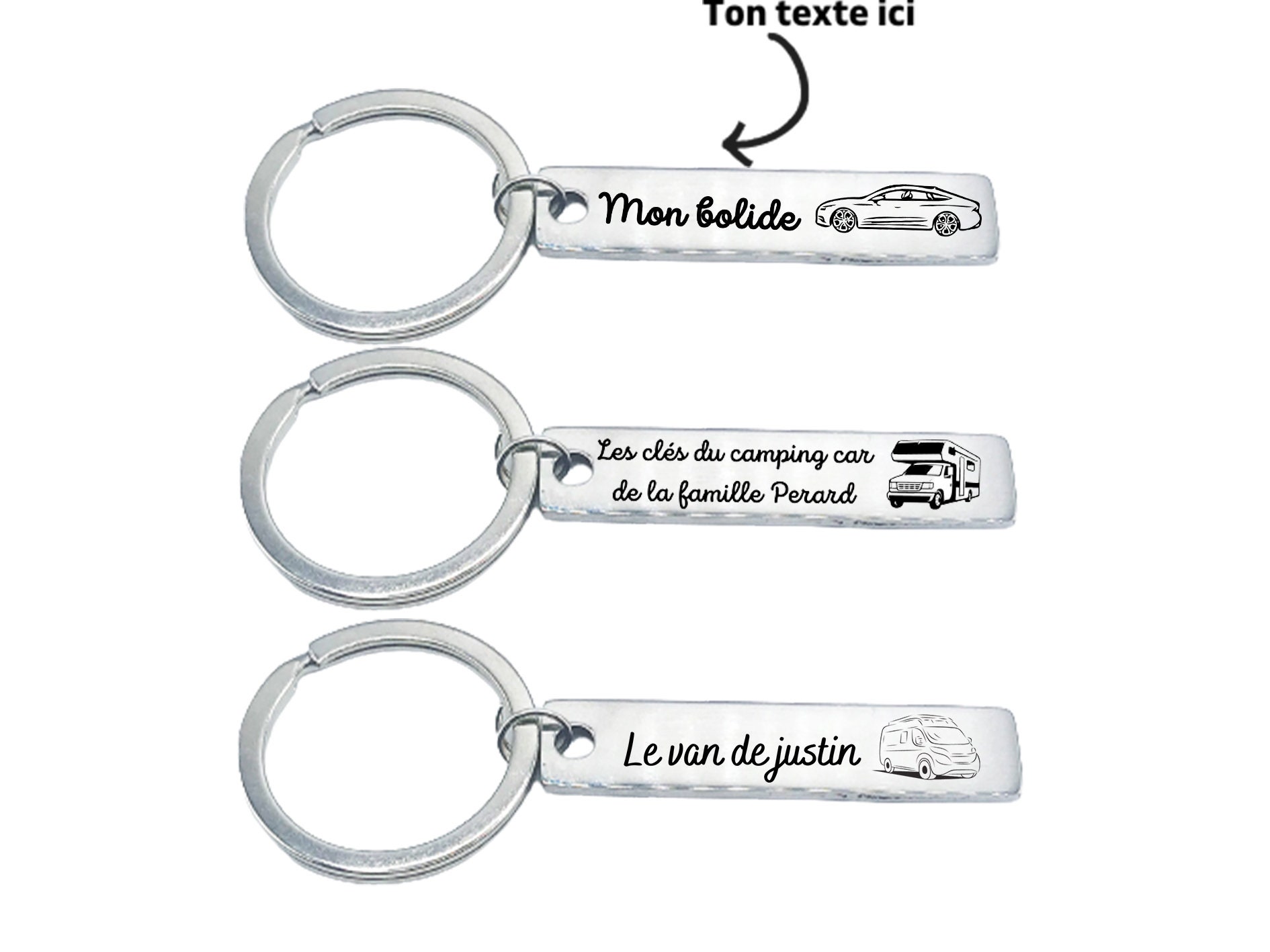 Motorcycle Car Keychain Personalized Engraved Couple Lovers