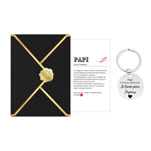 Carte définition Papi personnalisable – Téléchargement, Carte Imprimée ou Pack Cadeau Porte-Clé | Dès 2 eur | Fête des Grands-Pères