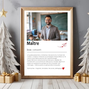 Affiche definition maitre maitre  Format numérique ou physique A4 ou A3 uniquement personnalisable photo texte cadeau anniversaire mariage