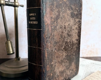 Antik bok från 1800-talet, skotsk historia, Howie's Scots Worthies