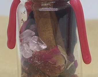 Love Spell Jar | Wiccan/Pagan Altar Decor | Intention Jar | Manifestation