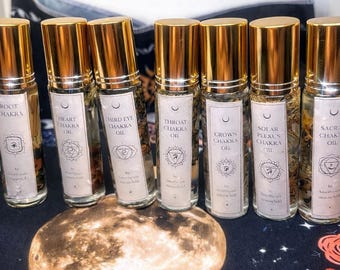 Chakra Essential Oil Roller Set – 7 Chakra Healing Oils for Meditation & Energy Balance