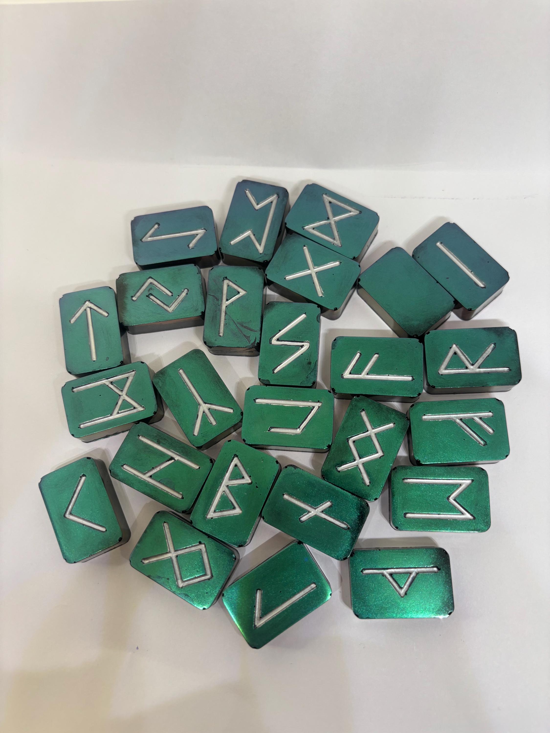 Iridescent Resin Rune Stone Set | Norse Runes Divination Set ...