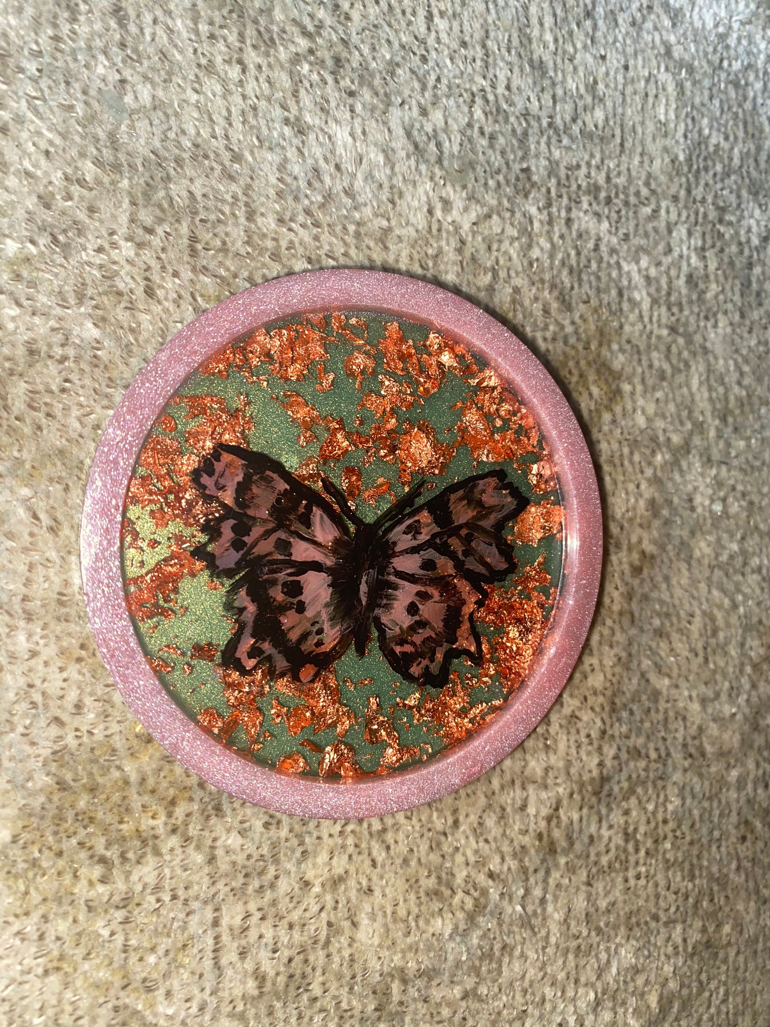 Butterfly resin coaster Etsy