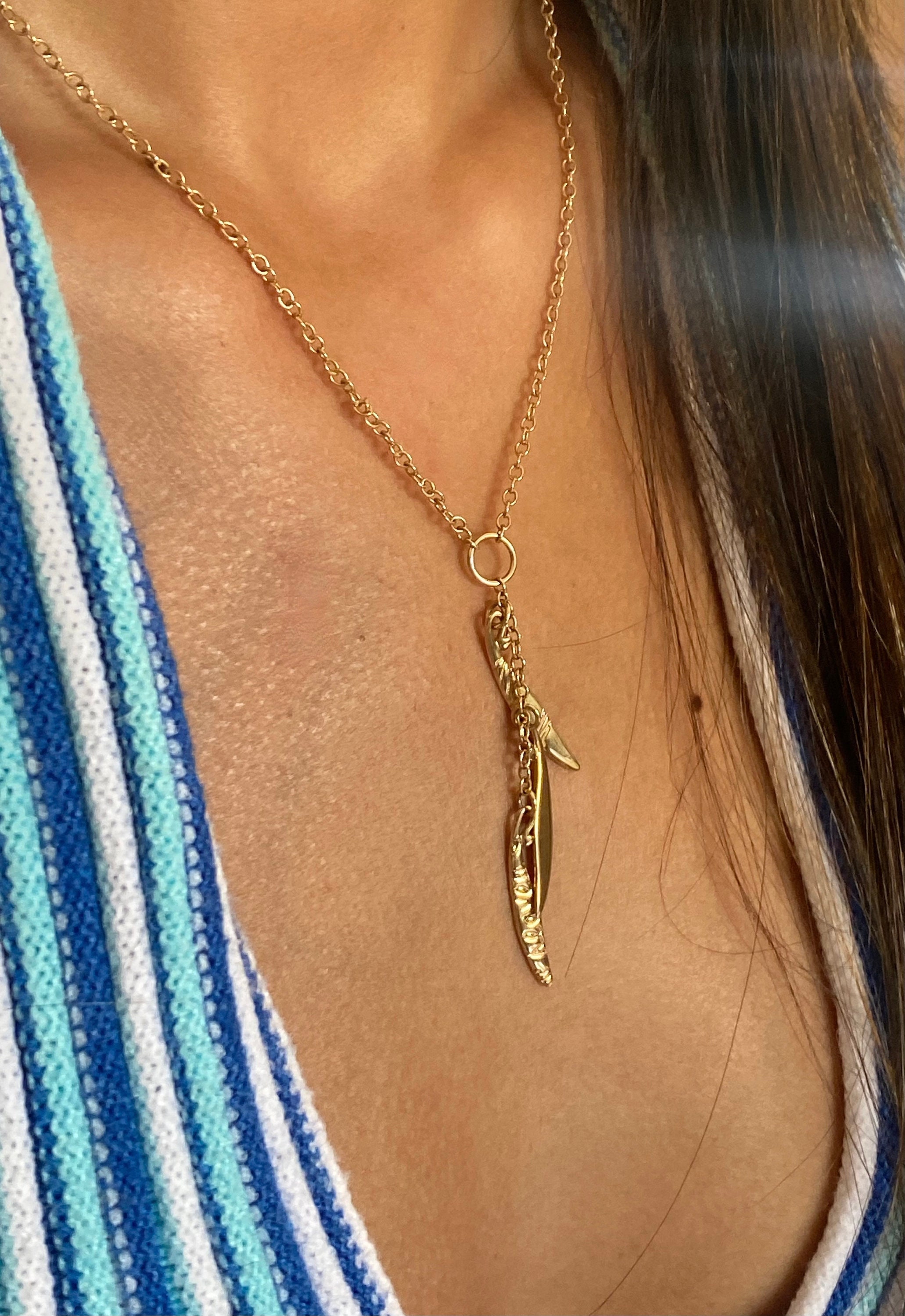 9ct gold sales feather necklace