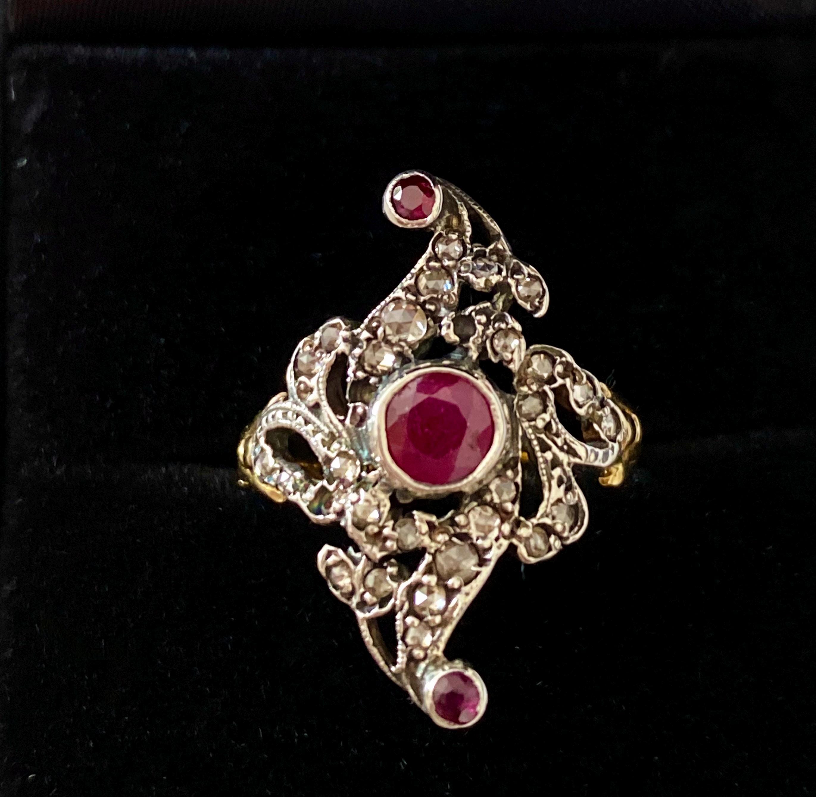 Ruby and Diamond 18K Gold Ring