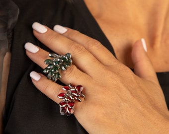 Love Explosion Red Swatch Bijoux Ring - Etsy