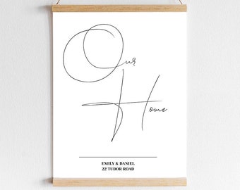 Our Home Print | Personalised | Custom | New Home | Digital Download | House Warming Gift | New Home Gift | Art Print | Home Print | Minimal