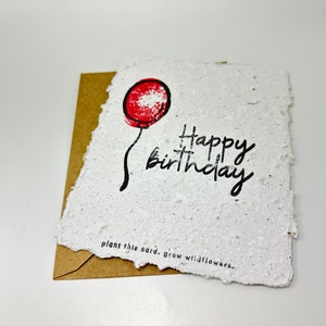 Plantable Birthday Card – Handmade Seed Paper Greeting with Envelope
