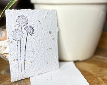 Plantable Cards -  Set of 10 Thank You Cards with Envelopes- Handmade Recycled Paper Cards