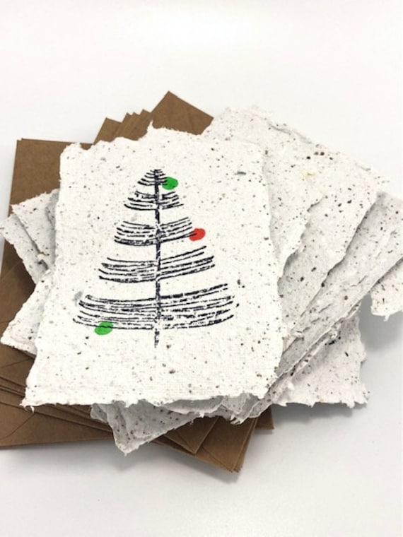 Plantable Seed Paper Holiday Cards 10 Pk  Eco Friendly