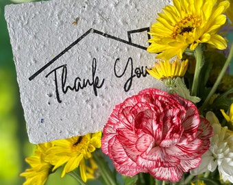 Bulk Custom Plantable Thank you Cards with Envelopes- Recycled Seed Paper Realtor Marketing Cards For Clients