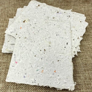 Handmade Recycled Seed Paper 3x5" - Plantable Paper -Pack of Paper - Eco Friendly Paper