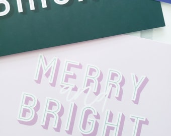 Cartes postales surdimensionnées Merry & Bright | Ensemble de 5 ou 10