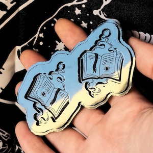 MAGICAL BOOK - Silicone earrings mold - epoxy resin Goth Witch Occult Wicca Wiccan Witchcraft diy Magic creations moon spells spellbook