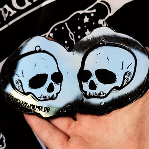 Silicone earrings mold Goth Witch Occult Wicca Candle Witchcraft Skull Skeleton Bones Magic Creations SKULLY CANDLE epoxy resin