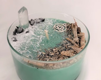 Sage Candle | Sacred Space Clearing | Sage Smudge | Energy Clearing Candle | Peace Candle | Crystal Candle | Ritual Candle | Herb Candle |