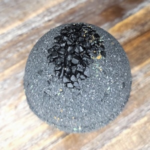 Black Bath Bombs | Black Salt & Activated Charcoal | Tea Tree Oil | Ritual Bath | Halloween | Manifestation |