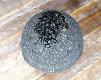 Black Bath Bombs | Black Salt & Activated Charcoal | Tea Tree Oil | Ritual Bath | Halloween | Manifestation |