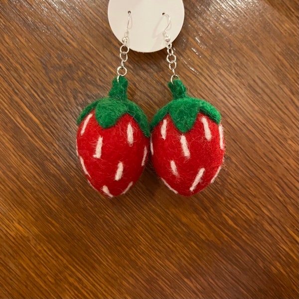 Felt Heart Earrings Etsy