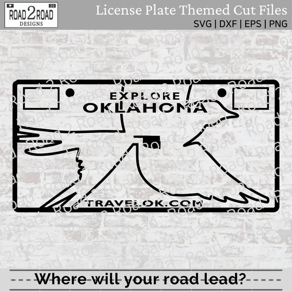 Oklahoma Blank License Plate SVG Cut File | Car Window Sticker Decal File  | Customizable T-shirt Download |  DXS File for Silhouette