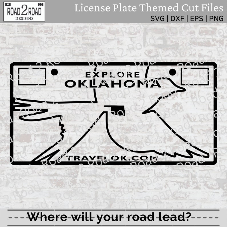 Oklahoma Blank License Plate SVG Cut File Car Window Sticker Decal File Customizable T-shirt ...
