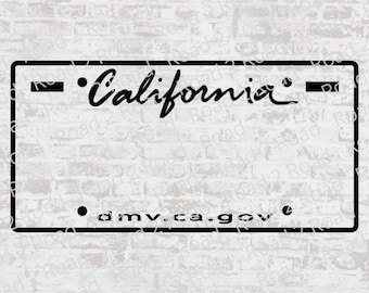 California Blank License Plate SVG Cut File Template for Cricut | Car Window Sticker  | California T-shirt Download |  DXS