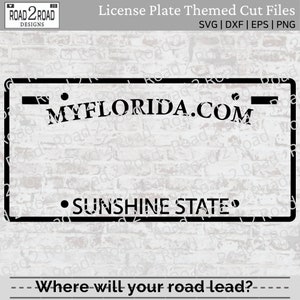 Florida Blank License Plate SVG - Florida customizable Download Cut File - Custom Pillow, or T-shirt Design - DXS File for Silhouette