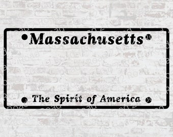 Massachusetts Blank License Plate SVG - Massachusetts Love Svg - Massachusetts Cut File - Svg for Cricut - DXS File for Silhouette