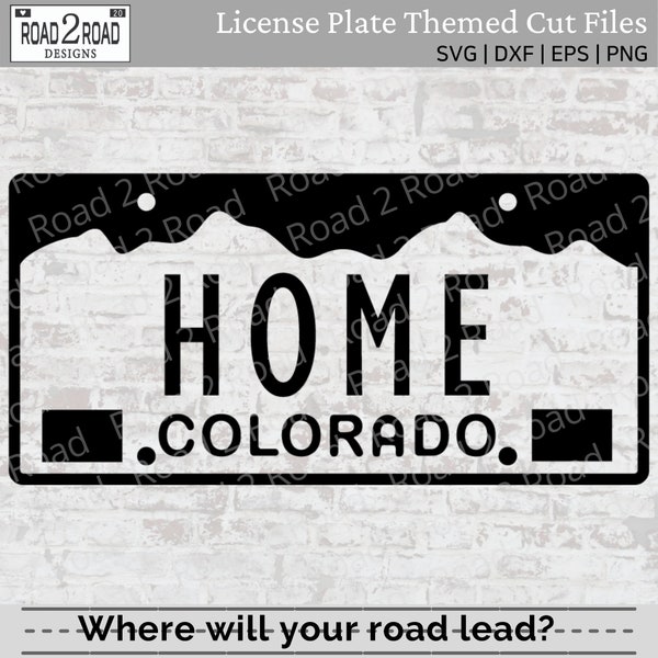 Colorado License Plate SVG Cut File | Colorado Mountains Shirt Downloadable File Cricut | Window Sticker Decal Cut DXS Files for Silhouette