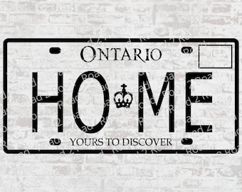 Ontario Home License Plate SVG Downloadable Cut File - License Plate Svg for Cricut - DXS File for Silhouette