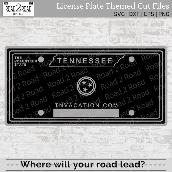 Tennessee Blank License Plate SVG / Stars in Circle /Personalizable  Customizable - Tn State Shape - Cricut Cut File