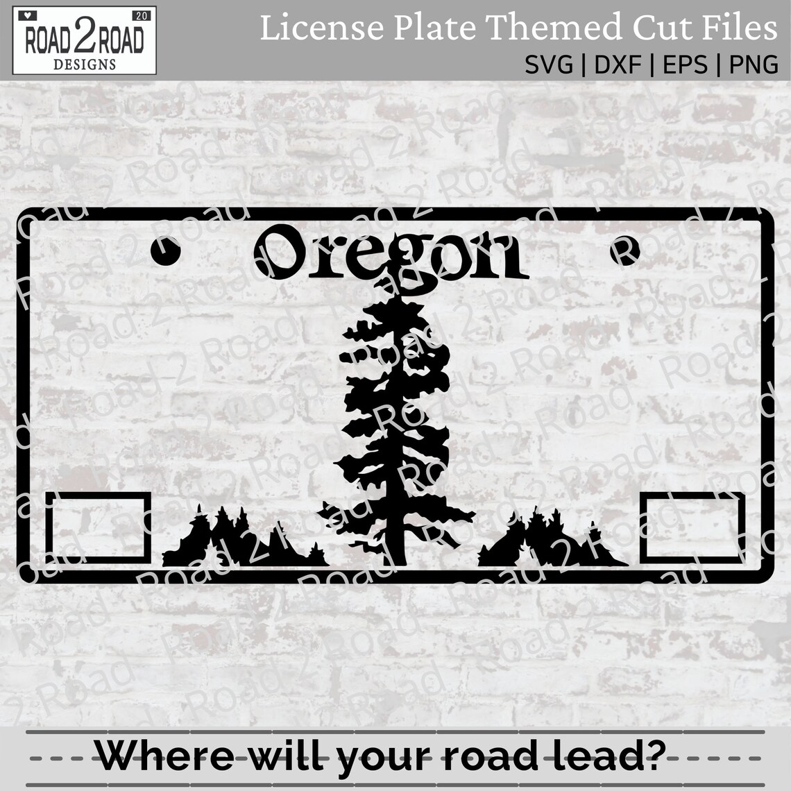 Oregon Blank License Plate SVG Cut File Customizable Add Etsy