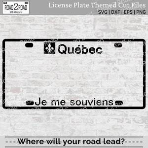Quebec Blank License Plate SVG Downloadable Cut File - Custom Canadian License Plate Svg for Cricut - Personalizable