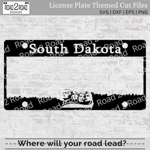 South Dakota Blank License Plate SVG Cut File | Customizable - Add your own middle text | Cricut or Silhouette DXS | T-shirt Decal